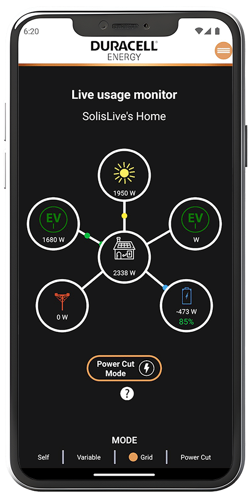 Duracell Energy Home Batterijopslag-app